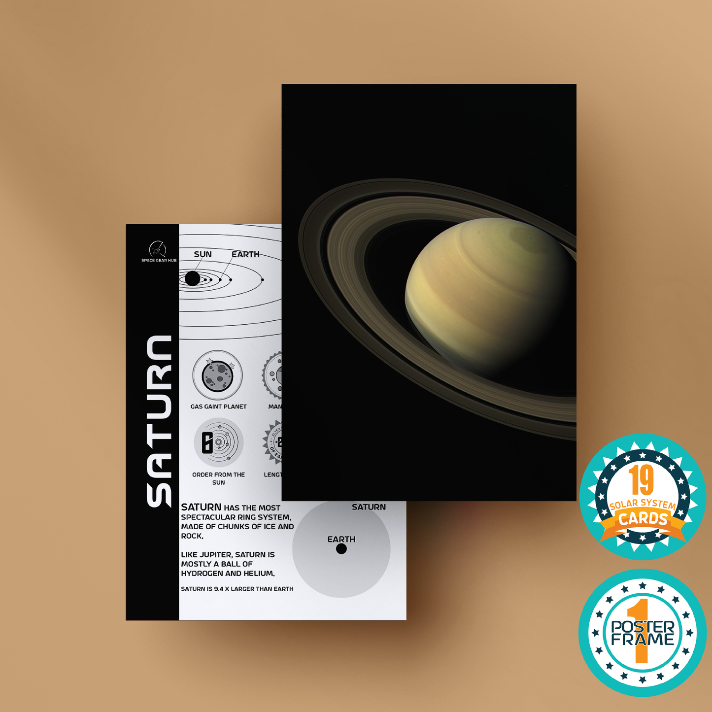Solar System Cards Set + FRAME _ مجموعة بوسترات عن النظام الشمسي + برواز