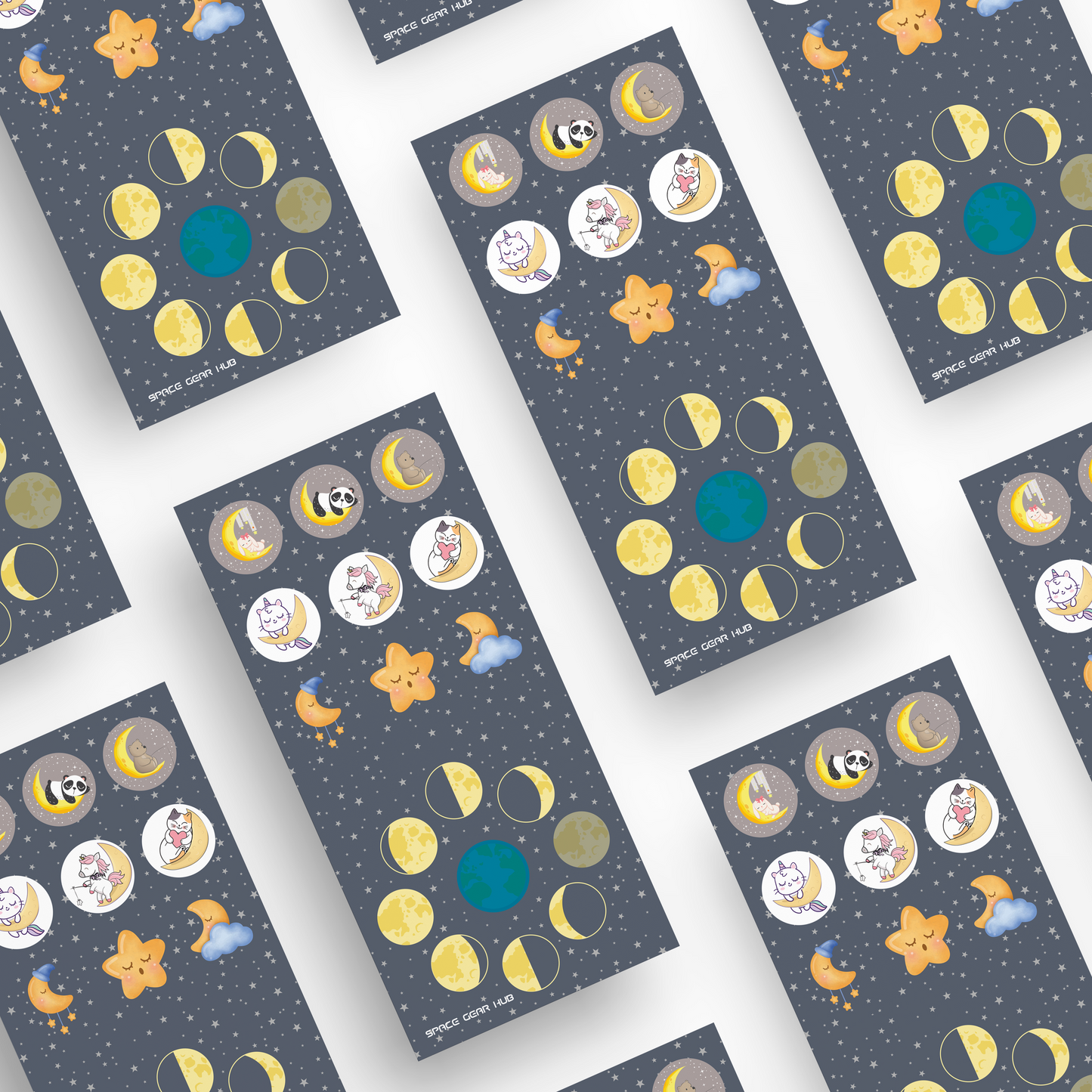 2 Moon Sticker Sheets - ٢ استيكر القمر