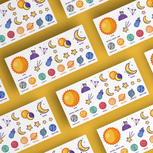 2 Solar System Sticker Sheets - ٢  استيكر النظام الشمسي