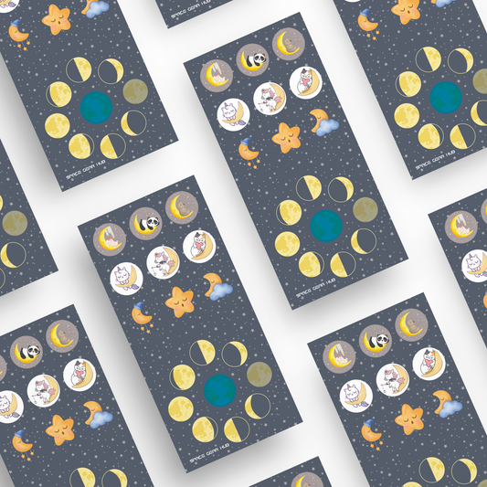 2 Moon Sticker Sheets - ٢  استيكر القمر